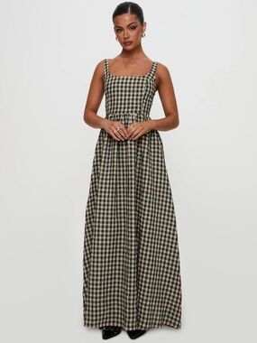 Cartmel check sleeveless Maxi Dress Princess Polly